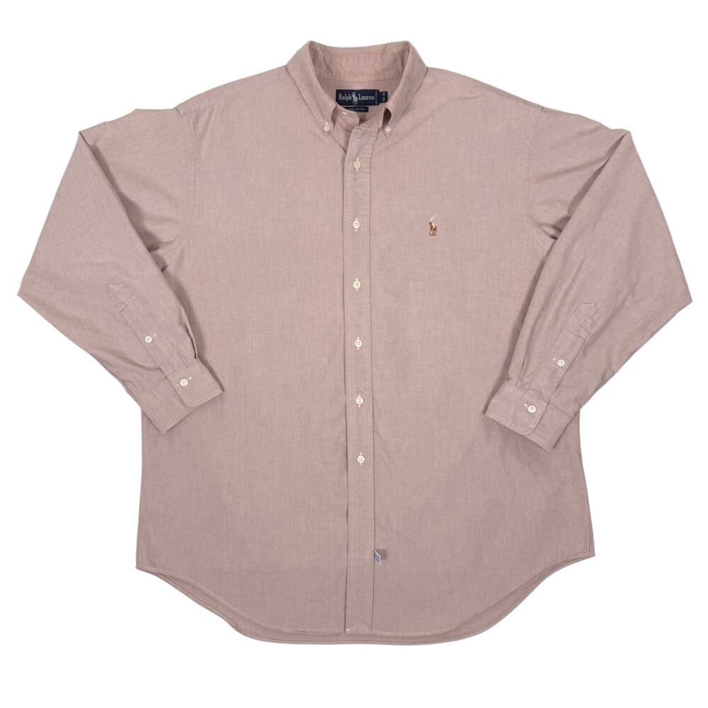 Ralph Lauren Button Down Shirt Red Men’s Medium (16.5 / 34) Cotton Long Sleeve